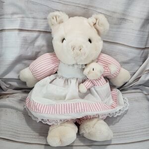 Pacifix Pink Pig With Piglet Victorian Plush Stuffed Toy 18 Inch